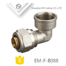 EM-F-B088 Female thread compression brass elbow pipe fitting